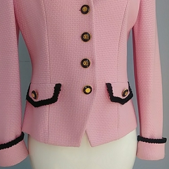 Gorgeous Pink and Black St. John Blazer - Picture 2 of 7